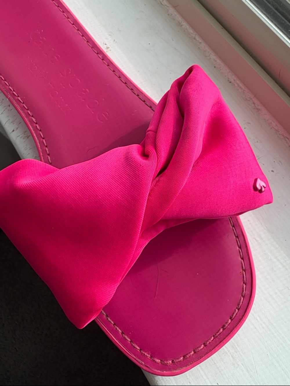kate spade Hot Pink Bow Slide Sandals - Picture 2 of 3